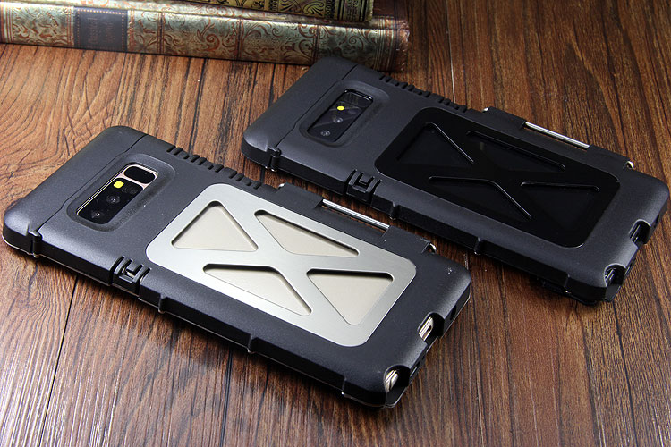 Armor King Iron Man Luxury Shockproof Stainless Steel Aluminum Metal Flip Case Cover for Samsung Galaxy Note 8