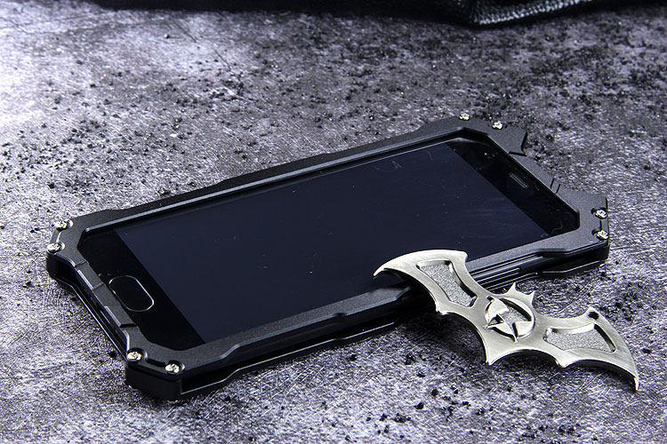 R-Just Batman Shockproof Aluminum Shell Metal Case with Custom Batarang Stent for Huawei P10 & Huawei P10 Plus