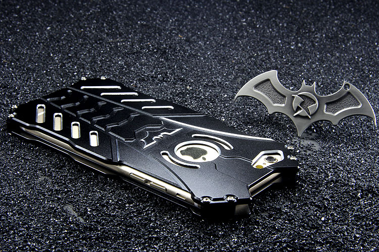 R-Just Batman Shockproof Aluminum Shell Metal Case with Custom Stent for Apple iPhone 6S/6 & iPhone 6S Plus/6 Plus