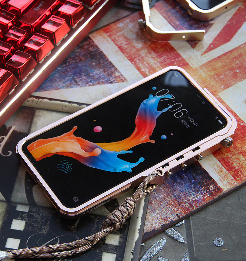 KANENG Mechanical Arm Trigger Aluminum Bumper Metal Frame 3D Cameo Back Cover Case for vivo X21 & vivo X21 UD