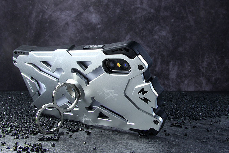 SIMON THOR Magnetic Bracket Aviation Aluminum Alloy Shockproof Rugged Metal Case Cover for Apple iPhone X