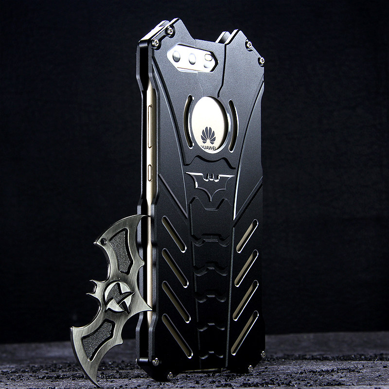 R-Just Batman Shockproof Aluminum Shell Metal Case with Custom Batarang Stent for Huawei P10 & Huawei P10 Plus