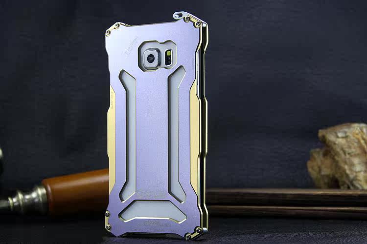 R-JUST GUNDAM Aluminum Alloy Double Color Oxidation Metal Protective Case for Samsung Galaxy Note 5 N9200