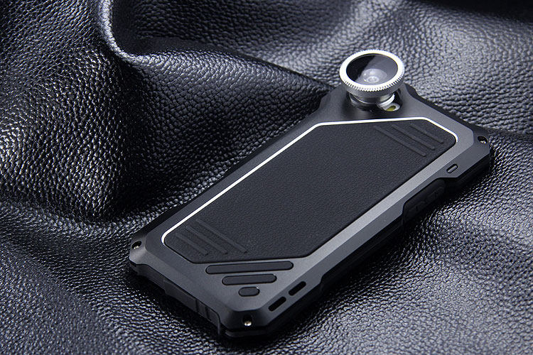 R-Just 3 in 1 Fisheye+Macro+Wide Angle Camera Lens IP54 Waterproof Dustproof Shockproof Silicone Aluminum Metal Heavy Duty Case Cover for Apple iPhone 6S Plus/6 Plus & iPhone 6S/6 & iPhone SE/5S/5