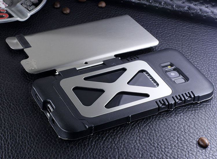 Armor King Iron Man Luxury Shockproof Stainless Steel 360° Rotating Metal Flip Case Cover for Samsung Galaxy S8 Plus & Samsung Galaxy S8