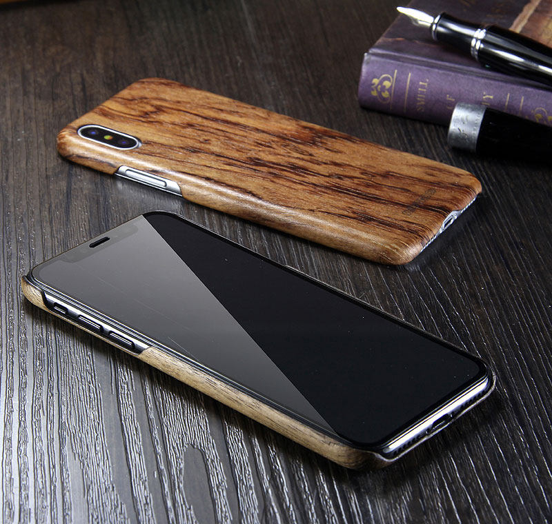SHOWKOO Kevlar Natural Wood Ultra Slim Case Cover for Apple iPhone X