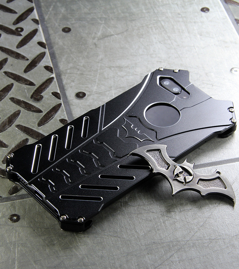 R-Just Batman Shockproof Aluminum Shell Metal Case with Custom Batarang Stent for Huawei Honor 10