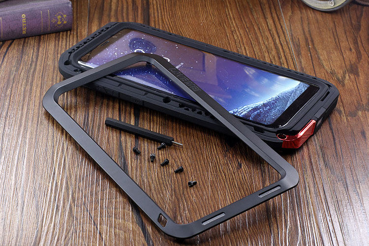 LOVE MEI Powerful Water Resistant Shockproof Dust/Dirt/Snow Proof Aluminum Metal Outdoor Heavy Duty Case Cover for Samsung Galaxy S8 & Samsung Galaxy S8 Plus