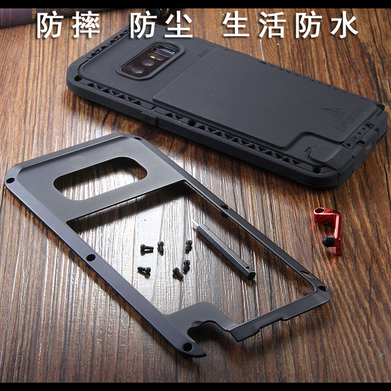 LOVE MEI Powerful Water Resistant Shockproof Aluminum Metal Heavy Duty Case Cover for Samsung Galaxy Note 8