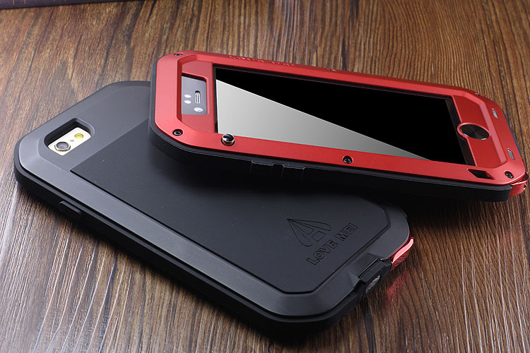 LOVE MEI Powerful Water Resistant Shockproof Dust/Dirt/Snow Proof Aluminum Metal Outdoor Gorilla Glass Heavy Duty Case Cover for Apple iPhone 6S/6 & iPhone 6S Plus/6 Plus