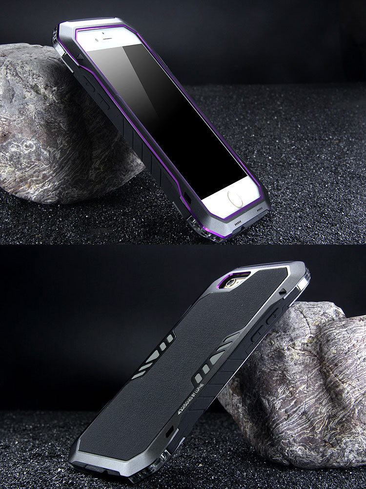 Luphie Armored Knight Bicolor Aluminum Metal Bumper + Shockproof Silicone Triple Protection Case Cover for Apple iPhone 6S Plus/6 Plus/6S/6