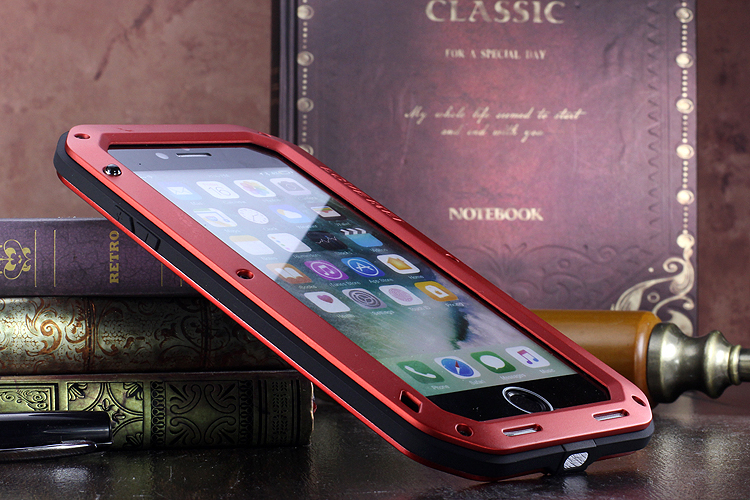 LOVE MEI Powerful Water Resistant Shockproof Dust/Dirt/Snow Proof Aluminum Metal Outdoor Gorilla Glass Heavy Duty Case Cover for Apple iPhone 7 Plus & iPhone 7