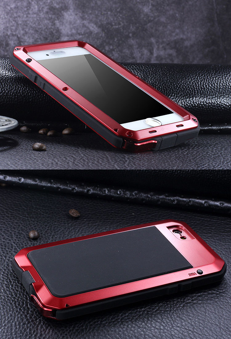 R-Just Extreme Premium Protection System Aluminum Heavy Duty Metal Case with Corning Gorilla Glass for Apple iPhone 6S Plus/6 Plus & iPhone 6S/6