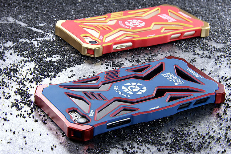 R-Just Avengers Superhero Aluminum Metal Frame Shockproof Macromolecular Materials Case Cover for Apple iPhone 7 Plus