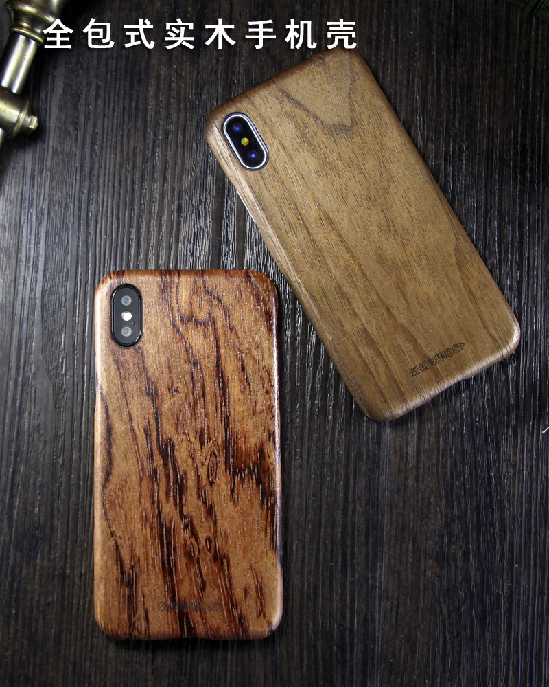 SHOWKOO Kevlar Natural Wood Ultra Slim Case Cover for Apple iPhone X