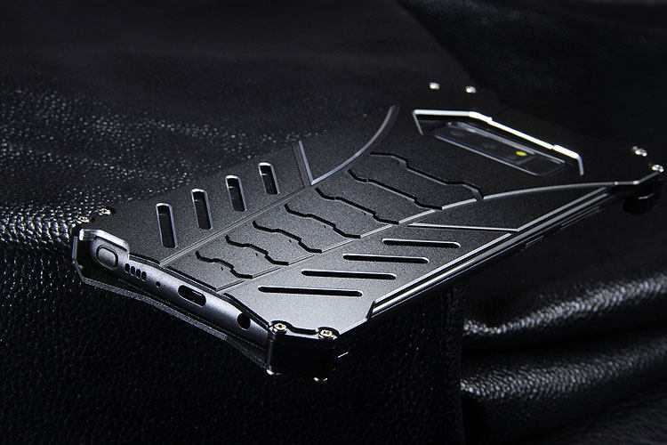 R-Just Batman Shockproof Aluminum Shell Metal Case with Custom Batarang Stent for Samsung Galaxy Note 8
