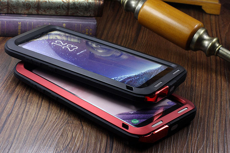 LOVE MEI Powerful Water Resistant Shockproof Dust/Dirt/Snow Proof Aluminum Metal Outdoor Heavy Duty Case Cover for Samsung Galaxy S8 & Samsung Galaxy S8 Plus