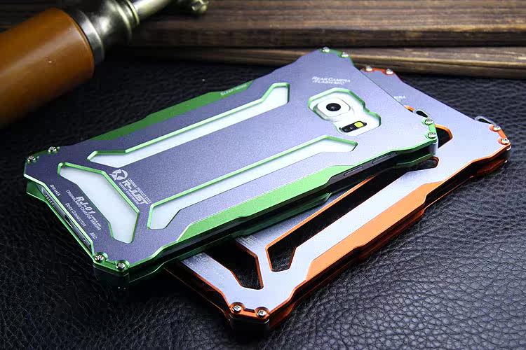 R-JUST GUNDAM Aluminum Alloy Double Color Oxidation Metal Protective Case for Samsung Galaxy Note 5 N9200