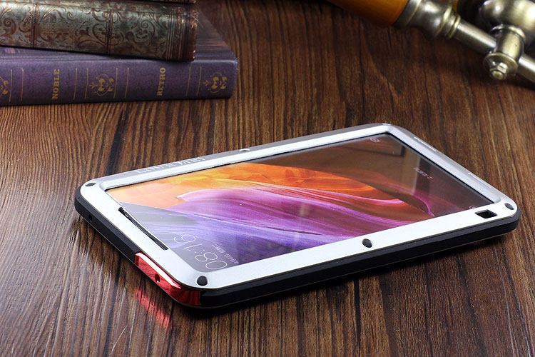 LOVE MEI Powerful Water Resistant Shockproof luminum Metal Gorilla Glass Heavy Duty Case Cover for Xiaomi Mi MIX