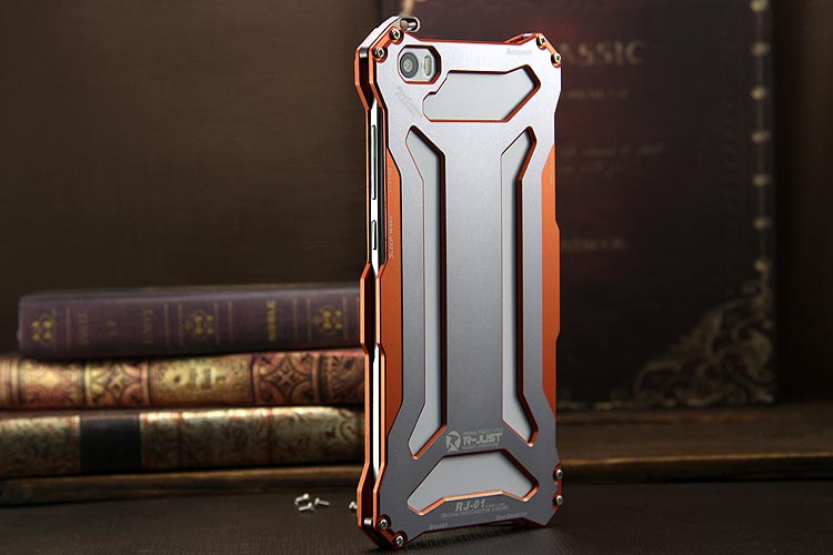 R-JUST GUNDAM Aerospace Aluminum Contrast Color Shockproof Metal Shell Outdoor Protection Case for Xiaomi Mi Note