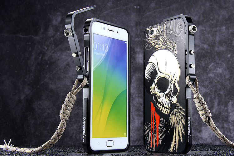 KANENG Mechanical Arm Trigger Aluminum Bumper Metal Frame Case Cover for OPPO R9s & OPPO R9s Plus