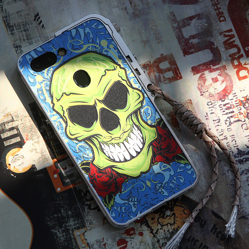 KANENG Mechanical Arm Trigger Aluminum Bumper Metal Frame 3D Cameo Back Cover Case for OPPO R15 & OPPO R15 Dream Mirror Edition