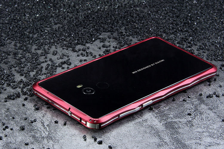 iMatch Slim Light Aluminum Metal Shockproof Bumper Case with Kickstand for Xiaomi Mi MIX 2