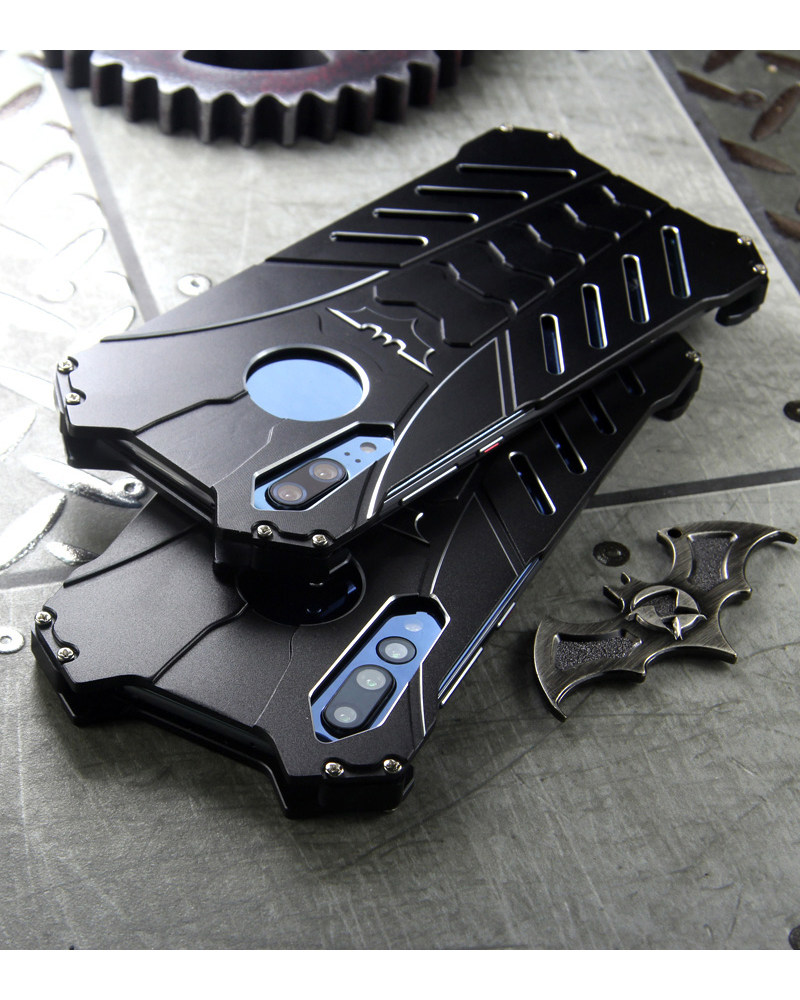 R-Just Batman Shockproof Aluminum Shell Metal Case with Custom Batarang Stent for Huawei P20 & Huawei P20 Pro & Huawei P20 Lite & Huawei nova 3e
