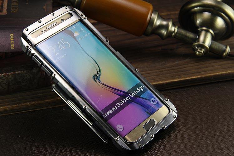 Armor King Iron Man Luxury Shockproof Stainless Steel Aluminum Metal Flip Case Cover for Samsung Galaxy S6 Edge Plus G9280