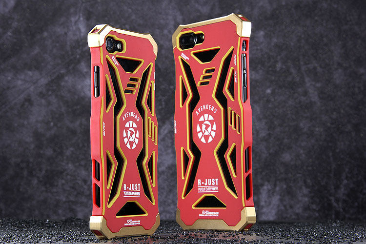 R-Just Avengers Superhero Aluminum Metal Frame Shockproof Macromolecular Materials Case Cover for Apple iPhone 7 Plus