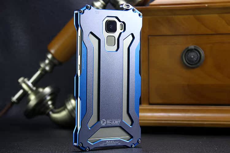 R-JUST GUNDAM Aerospace Aluminum Contrast Color Shockproof Metal Shell Outdoor Protection Case for Huawei Honor 7