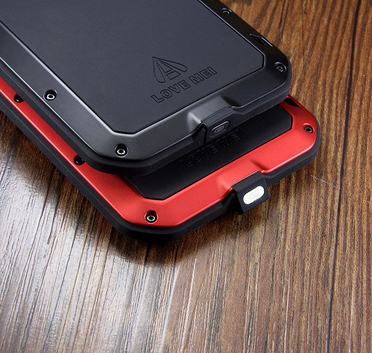 LOVE MEI Powerful Water Resistant Shockproof Dust/Dirt/Snow Proof Aluminum Metal Outdoor Gorilla Glass Heavy Duty Case Cover for Xiaomi Mi MIX 2