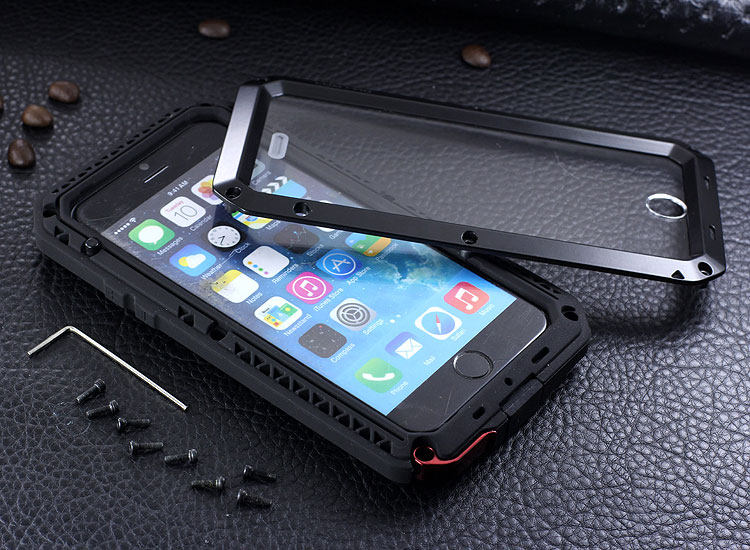 R-Just Extreme Premium Protection System Aluminum Heavy Duty Metal Case with Corning Gorilla Glass for Apple iPhone 6S Plus/6 Plus & iPhone 6S/6