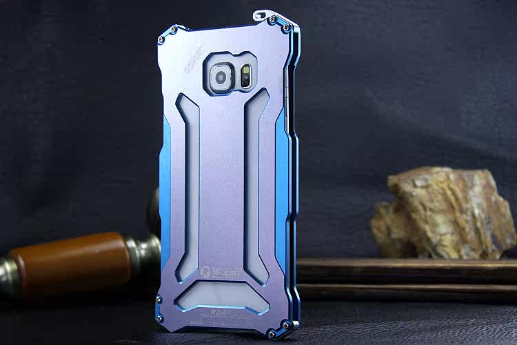 R-JUST GUNDAM Aluminum Alloy Double Color Oxidation Metal Protective Case for Samsung Galaxy Note 5 N9200