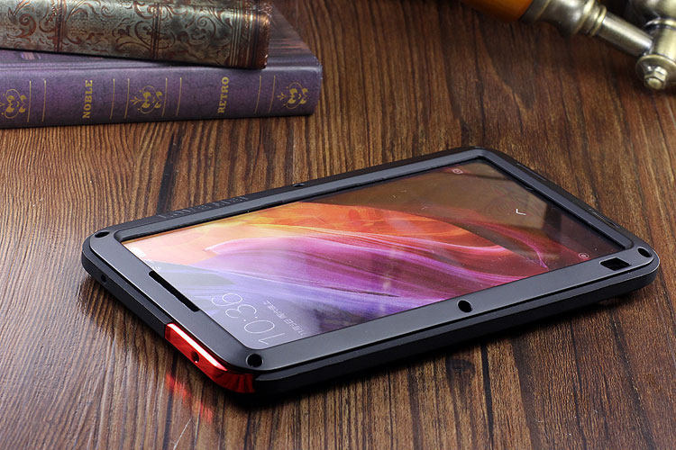 LOVE MEI Powerful Water Resistant Shockproof luminum Metal Gorilla Glass Heavy Duty Case Cover for Xiaomi Mi MIX