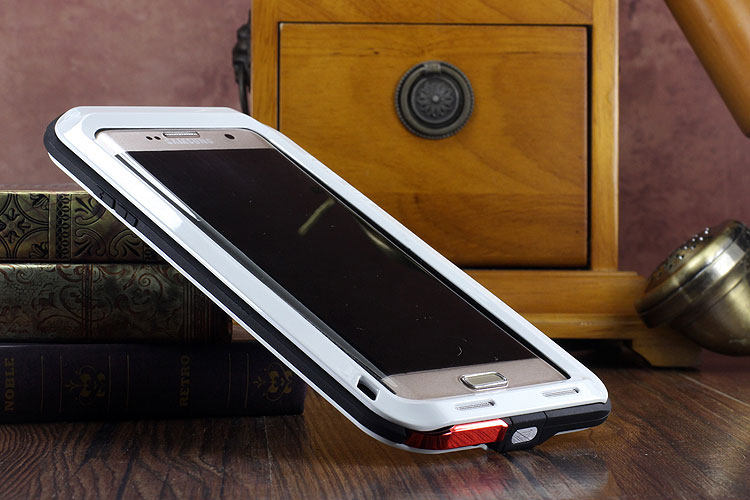 LOVE MEI Powerful Water Resistant Shockproof luminum Metal Gorilla Glass Heavy Duty Case Cover for Samsung Galaxy S7 Edge