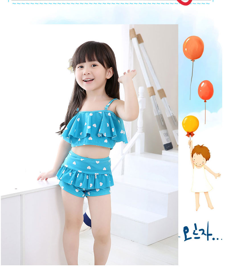 Đồ bơi trẻ em Hàn Quốc cô gái đồ bơi cô gái dễ thương xù váy chia nhỏ quần bơi trẻ em phù hợp với - Bộ đồ bơi của Kid đồ bơi liền thân cho bé gái