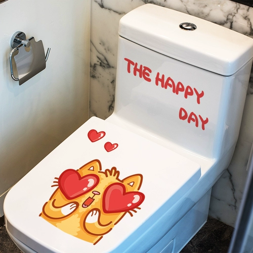 Туалет, креативные наклейки, мультяшная милая водонепроницаемая наклейка
