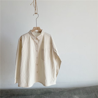 Qiji Spring and Autumn New Children's Clothing, Pure Cotton Casual Shirts for Older Children, Solid Color Long-Sleeve Shirts for Boys and Girls, Japanese Style