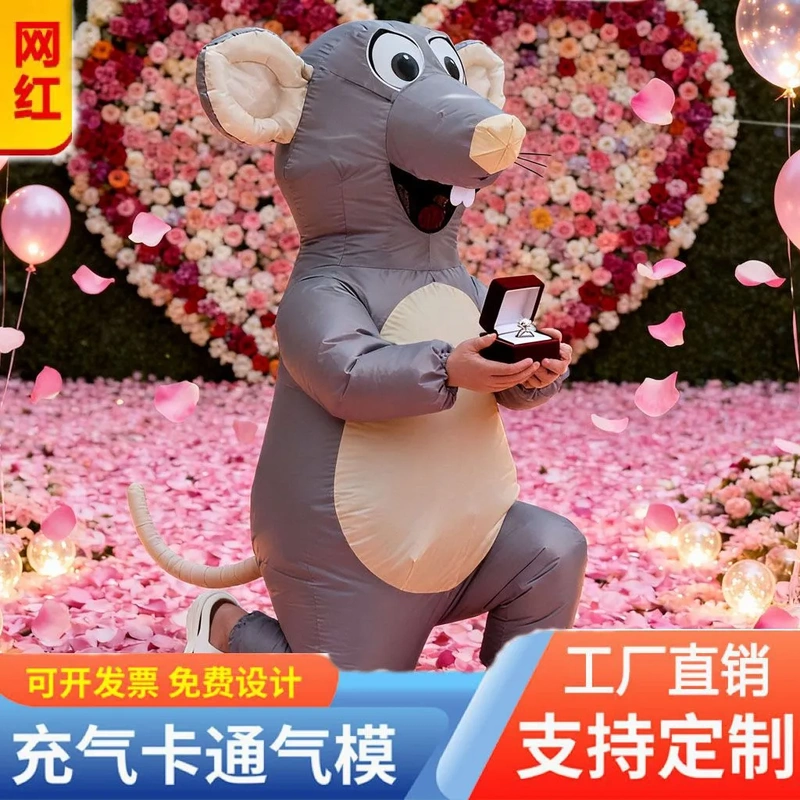 Tom and Jerry Cartoon Mascot Costume for Adults, Walking Tom and Jerry Anime Cosplay Mouse Headgear Doll Costume