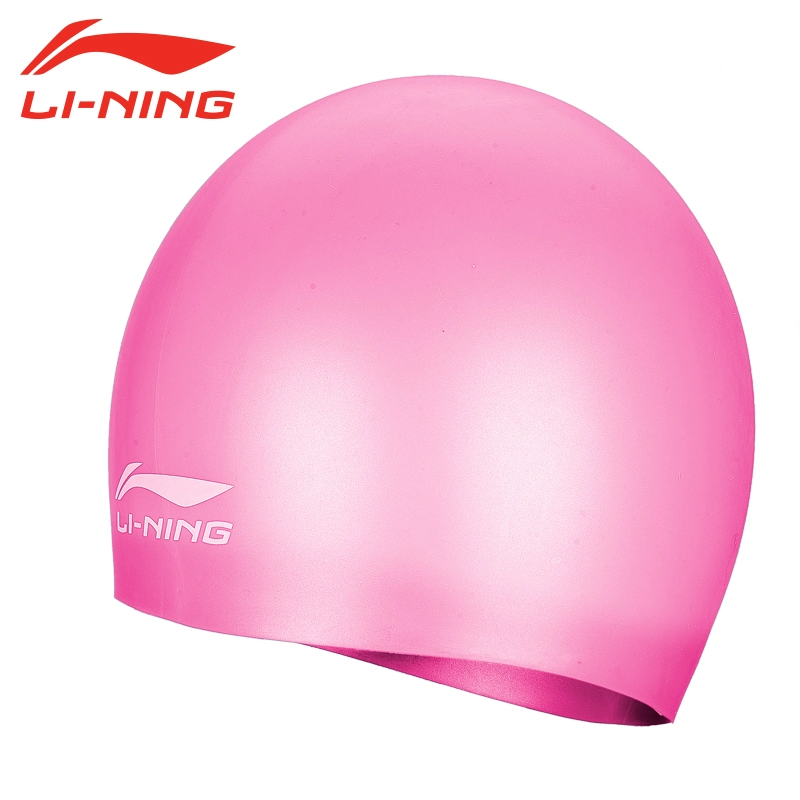 Mũ bơi Li Ning Mũ bịt tai chống nước unisex Mũ bơi silicone màu đơn thuần Thiết bị bơi chuyên nghiệp - Mũ bơi