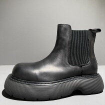 Designer Thickness Bottoms Heightening Mens Boots Head Layer Bull Leather Sleeves Martin Boots Autumn Winter Han Prints High Bunch Leather Boots Tide