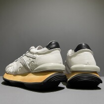 Europe Stand New Players Cow Leather Thick Bottom Heightening Old Daddy Shoes Men 100 Hitch Genuine Leather Embossed Aganshoe Pine Pastry Shoes