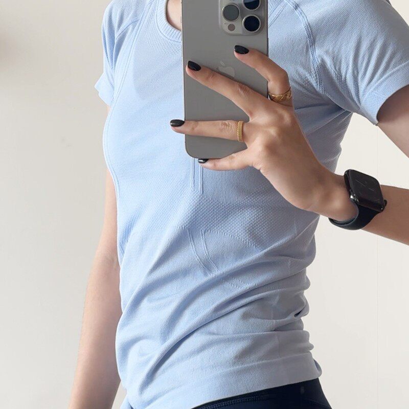 Summer Quick-Drying Sports Short-Sleeved Running T-Shirt Women's Tight-Fitting Yoga Clothing Top Professional Pilates Training Fitness Clothing