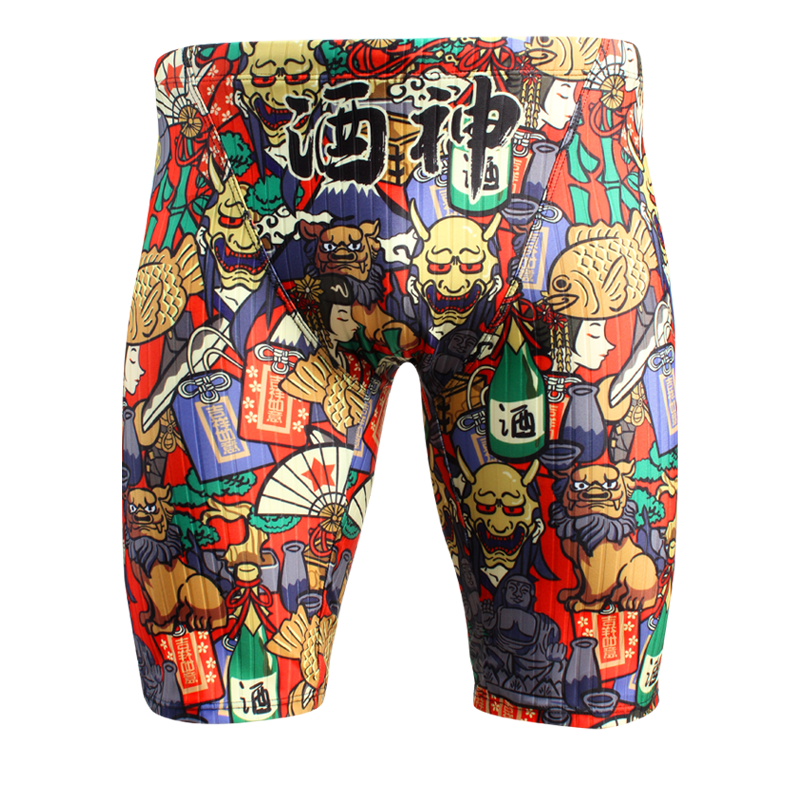 2020 new wave men feel atmospheric and air-handsome fashion printed breathable 3d 50% swimming trunks men