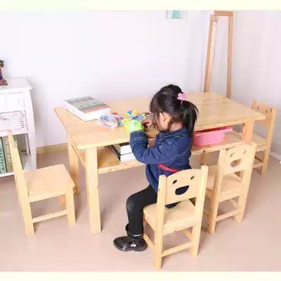 Solid Wood Children's desk and chair set loose drawer kindergarten table Children's Day gift study table student Chair