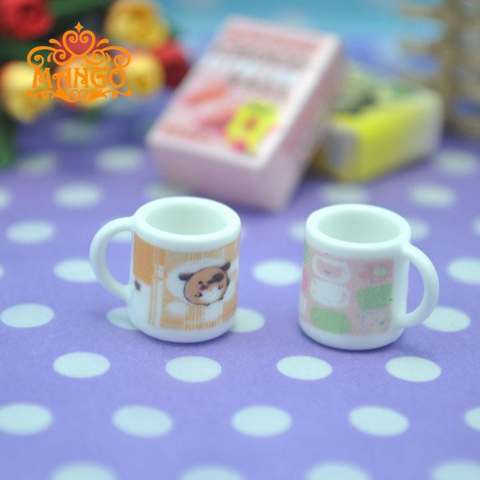 1:12 búp bê nhà dollhouse mô hình tĩnh cuộc sống gia đình cảnh một cặp phim hoạt hình tách trà mark cup cửa hàng đồ chơi
