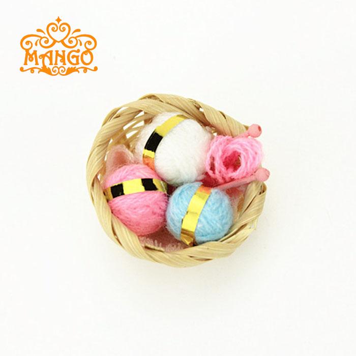 1:12 nhà búp bê diy cabin mini mô hình tĩnh pocket phụ kiện nội thất dệt len ​​giỏ chủ nghĩa hiện thực bán mô hình tĩnh