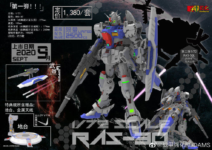 戰甲強化高達拼裝模型1:72 RODAMS GP03D RAS-30 大冰箱揹包機甲-Taobao