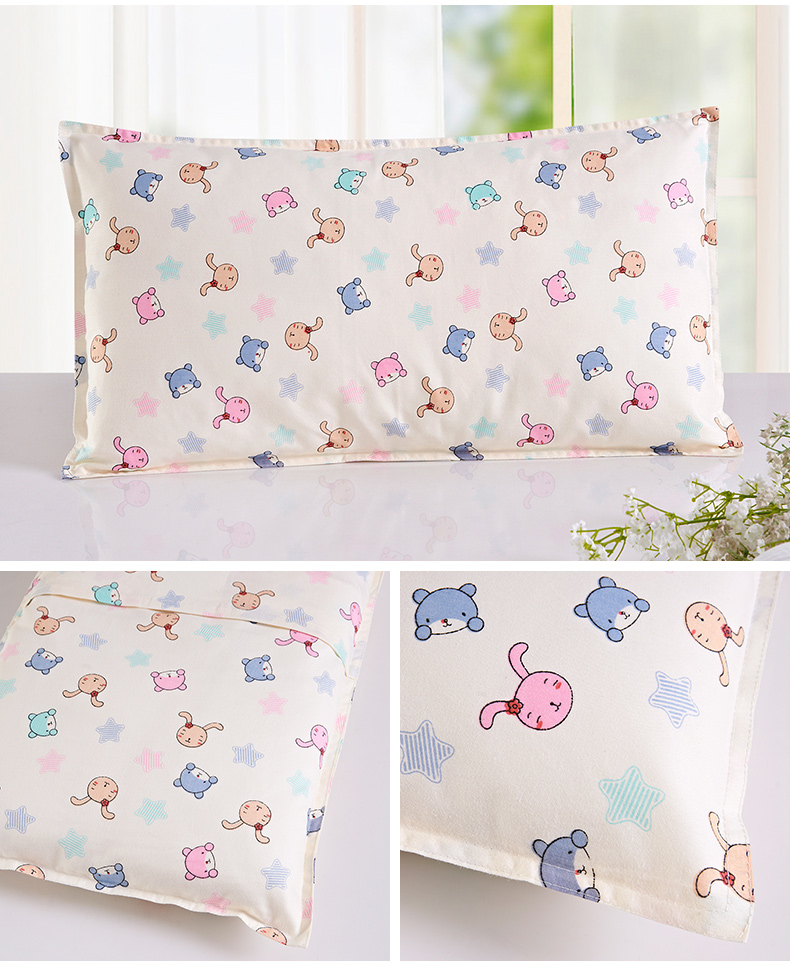 Cotton nguyên chất cho trẻ em gối bông tự nhiên gối bông cotton cho bé sơ sinh mẫu giáo trẻ em có lõi - Gối gối chữ c